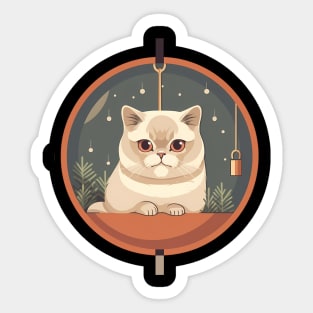 Exotic Shorthair Cat Xmas Xmas Ornament, Love Cats Sticker